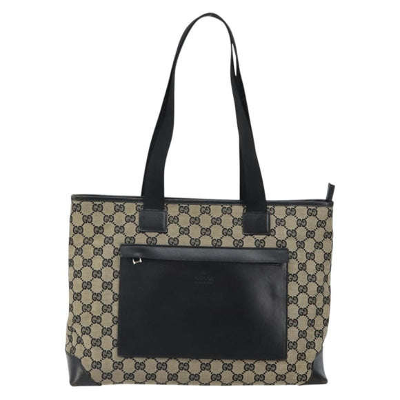 GUCCI GG Canvas Tote Bag Navy Silver 019 0426 2404 Auth ep12675