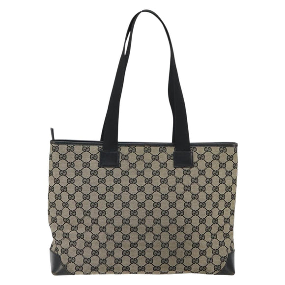 GUCCI GG Canvas Tote Bag Navy Silver 019 0426 2404 Auth ep12675