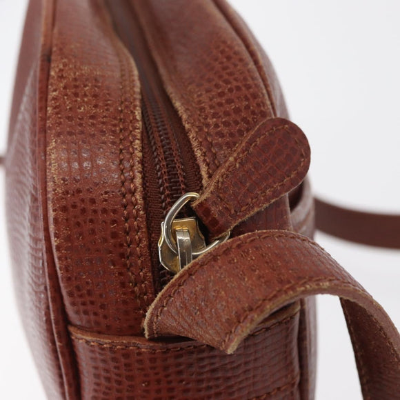 Burberrys Shoulder Bag Leather Brown Gold Auth ep12677