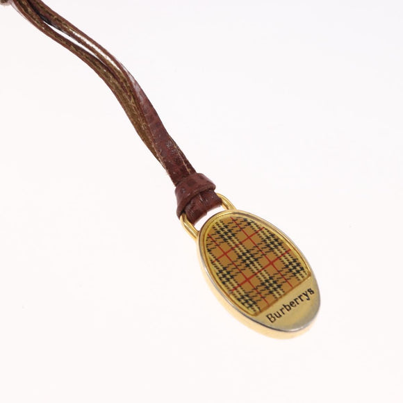 Burberrys Shoulder Bag Leather Brown Gold Auth ep12677