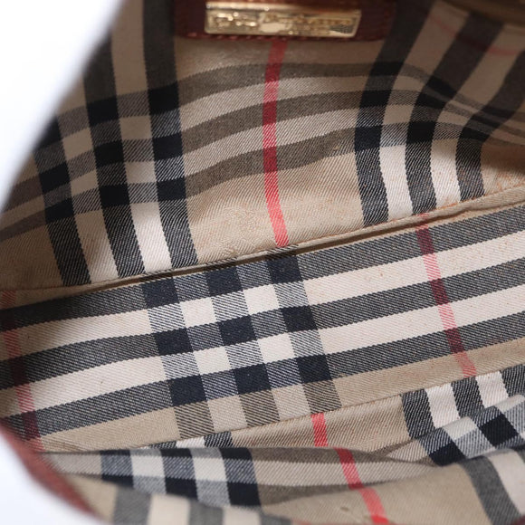 Burberrys Shoulder Bag Leather Brown Gold Auth ep12677