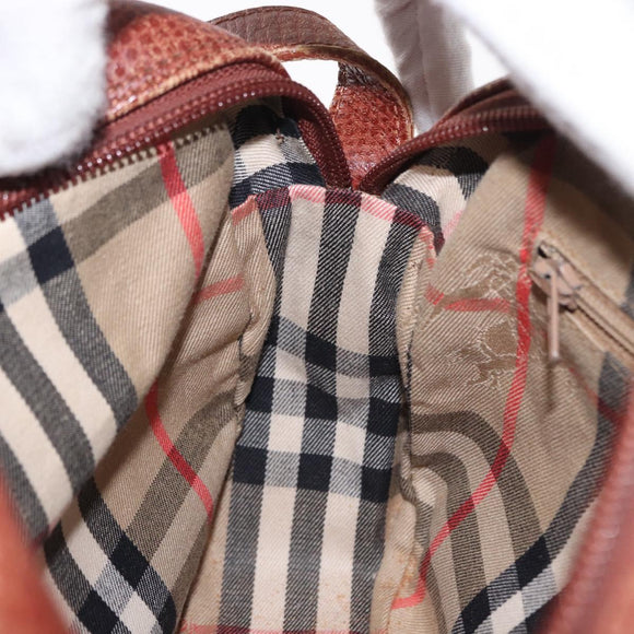 Burberrys Shoulder Bag Leather Brown Gold Auth ep12677