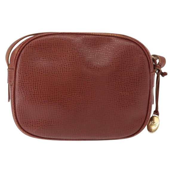 Burberrys Shoulder Bag Leather Brown Gold Auth ep12677