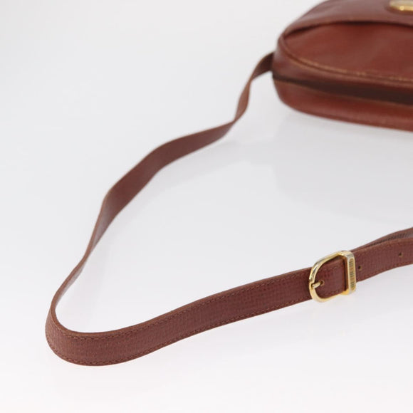 Burberrys Shoulder Bag Leather Brown Gold Auth ep12677
