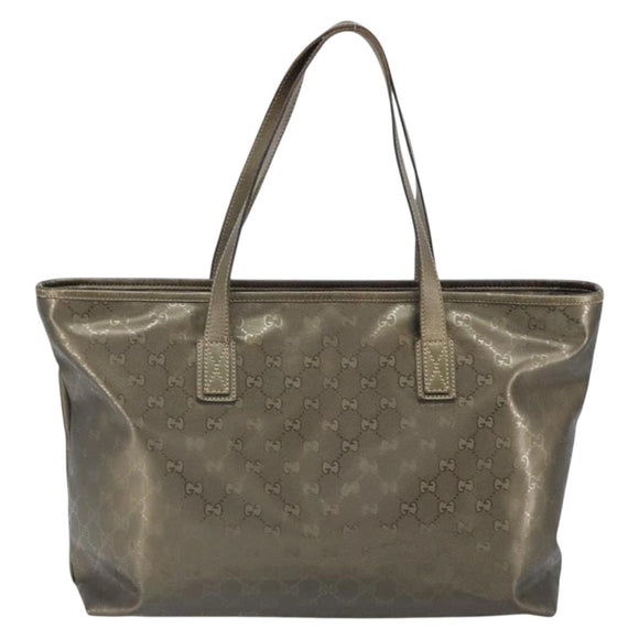 GUCCI GG implementation Tote Bag PVC Gold 211137 Auth ep12678
