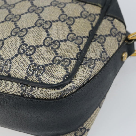 GUCCI GG Supreme Sherry Line Shoulder Bag PVC Navy Gold 001 56 0860 Auth ep12680