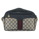 GUCCI GG Supreme Sherry Line Shoulder Bag PVC Navy Gold 001 56 0860 Auth ep12680-2