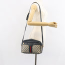 GUCCI GG Supreme Sherry Line Shoulder Bag PVC Navy Gold 001 56 0860 Auth ep12680-23