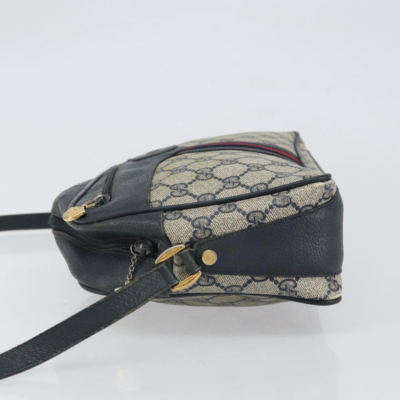 GUCCI GG Supreme Sherry Line Shoulder Bag PVC Navy Gold 001 56 0860 Auth ep12680