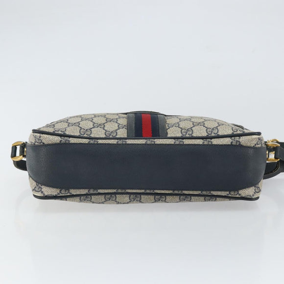 GUCCI GG Supreme Sherry Line Shoulder Bag PVC Navy Gold 001 56 0860 Auth ep12680