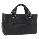 CELINE Boogie Hand Bag Leather Black Silver Auth ep12681-1