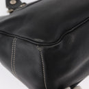 CELINE Boogie Hand Bag Leather Black Silver Auth ep12681-9