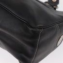 CELINE Boogie Hand Bag Leather Black Silver Auth ep12681-14