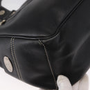 CELINE Boogie Hand Bag Leather Black Silver Auth ep12681-15