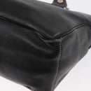 CELINE Boogie Hand Bag Leather Black Silver Auth ep12681-16