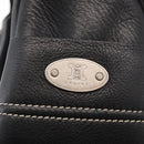 CELINE Boogie Hand Bag Leather Black Silver Auth ep12681-17