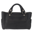 CELINE Boogie Hand Bag Leather Black Silver Auth ep12681-13