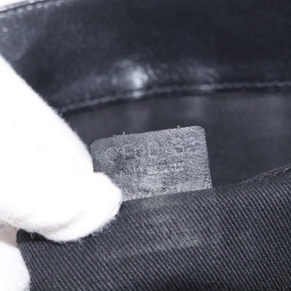 CELINE Boogie Hand Bag Leather Black Silver Auth ep12681