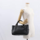 CELINE Boogie Hand Bag Leather Black Silver Auth ep12681-26