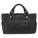 CELINE Boogie Hand Bag Leather Black Silver Auth ep12681-2
