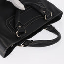 CELINE Boogie Hand Bag Leather Black Silver Auth ep12681-6