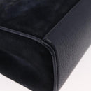 GUCCI Bamboo Hand Bag Suede 2way Navy Gold 007 1793 0238 Auth ep12682-14