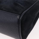 GUCCI Bamboo Hand Bag Suede 2way Navy Gold 007 1793 0238 Auth ep12682-15
