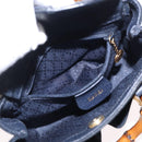 GUCCI Bamboo Hand Bag Suede 2way Navy Gold 007 1793 0238 Auth ep12682-22