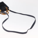 GUCCI Bamboo Hand Bag Suede 2way Navy Gold 007 1793 0238 Auth ep12682-9