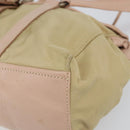 PRADA Tote Bag Nylon Leather Beige Silver Auth ep12684-10