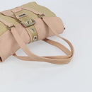 PRADA Tote Bag Nylon Leather Beige Silver Auth ep12684-7