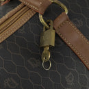 Christian Dior Honeycomb Canvas Boston Bag PVC Black Gold Auth ep12688-15