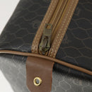 Christian Dior Honeycomb Canvas Boston Bag PVC Black Gold Auth ep12688-16
