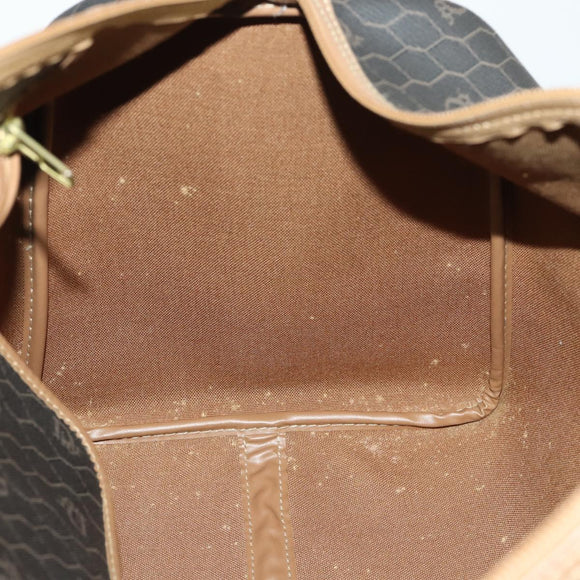 Christian Dior Honeycomb Canvas Boston Bag PVC Black Gold Auth ep12688