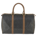 Christian Dior Honeycomb Canvas Boston Bag PVC Black Gold Auth ep12688-3