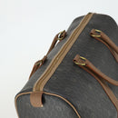 Christian Dior Honeycomb Canvas Boston Bag PVC Black Gold Auth ep12688-6