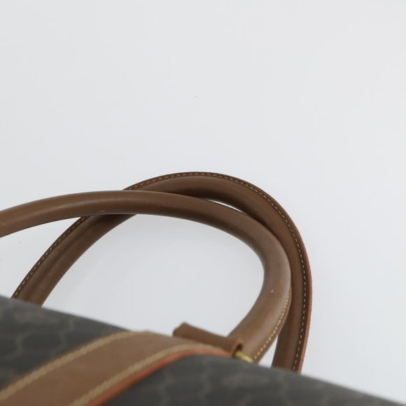 Christian Dior Honeycomb Canvas Boston Bag PVC Black Gold Auth ep12688