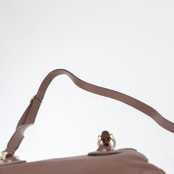GUCCI Bamboo Hand Bag Leather 2way Pink Gold 308360 Auth ep12689