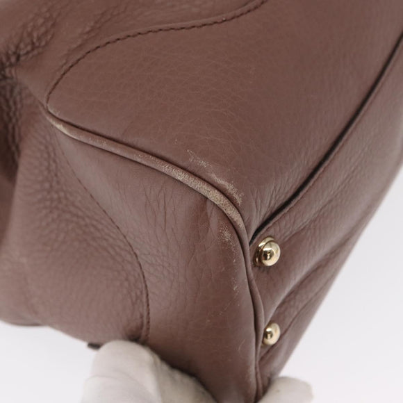 GUCCI Bamboo Hand Bag Leather 2way Pink Gold 308360 Auth ep12689