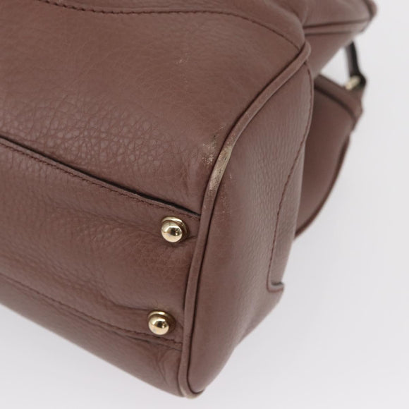 GUCCI Bamboo Hand Bag Leather 2way Pink Gold 308360 Auth ep12689