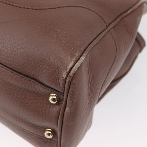 GUCCI Bamboo Hand Bag Leather 2way Pink Gold 308360 Auth ep12689