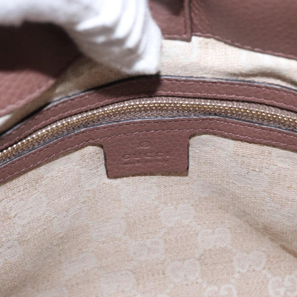 GUCCI Bamboo Hand Bag Leather 2way Pink Gold 308360 Auth ep12689