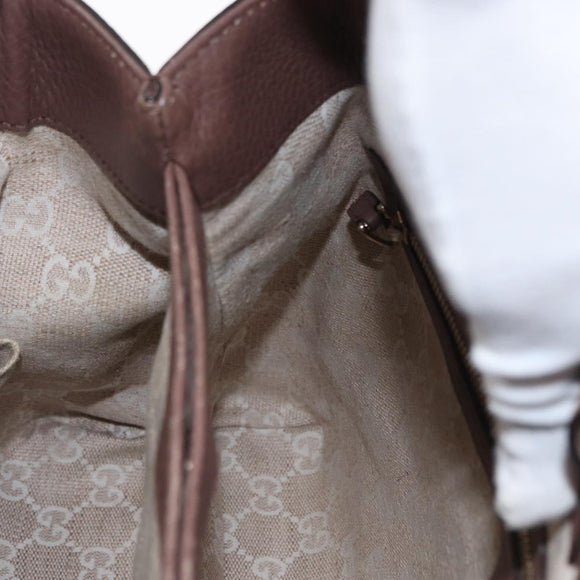 GUCCI Bamboo Hand Bag Leather 2way Pink Gold 308360 Auth ep12689