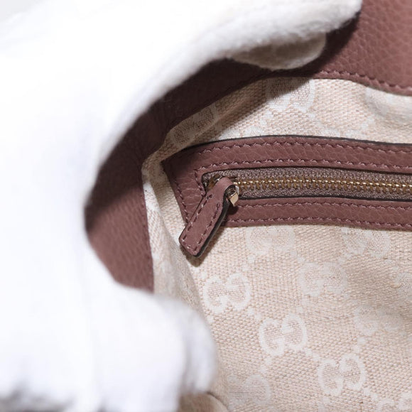 GUCCI Bamboo Hand Bag Leather 2way Pink Gold 308360 Auth ep12689