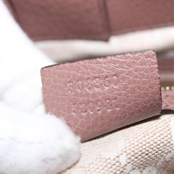 GUCCI Bamboo Hand Bag Leather 2way Pink Gold 308360 Auth ep12689