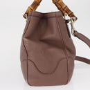 GUCCI Bamboo Hand Bag Leather 2way Pink Gold 308360 Auth ep12689-4