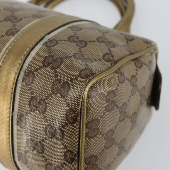 GUCCI GG Crystal Hand Bag Beige Gold 193604 Auth ep12691