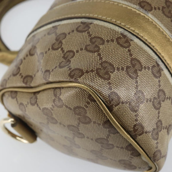 GUCCI GG Crystal Hand Bag Beige Gold 193604 Auth ep12691