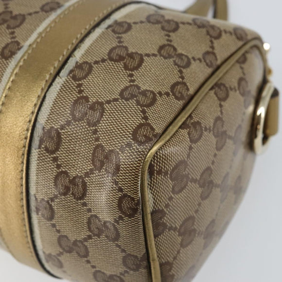 GUCCI GG Crystal Hand Bag Beige Gold 193604 Auth ep12691