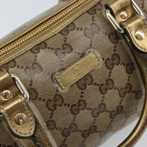 GUCCI GG Crystal Hand Bag Beige Gold 193604 Auth ep12691